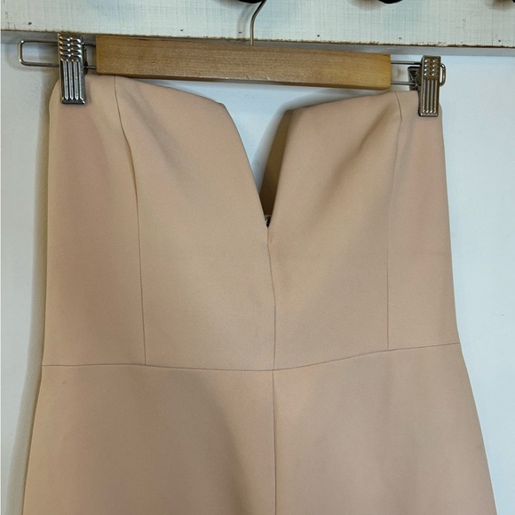 BCBGMaxAzria Blush Neutral Strapless Straight Maxi Formal Gown - Picture 5 of 13